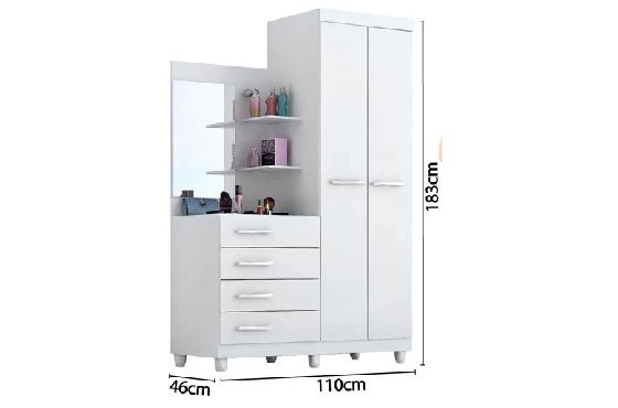 تسريحة مع مساحة تخزين 110×183